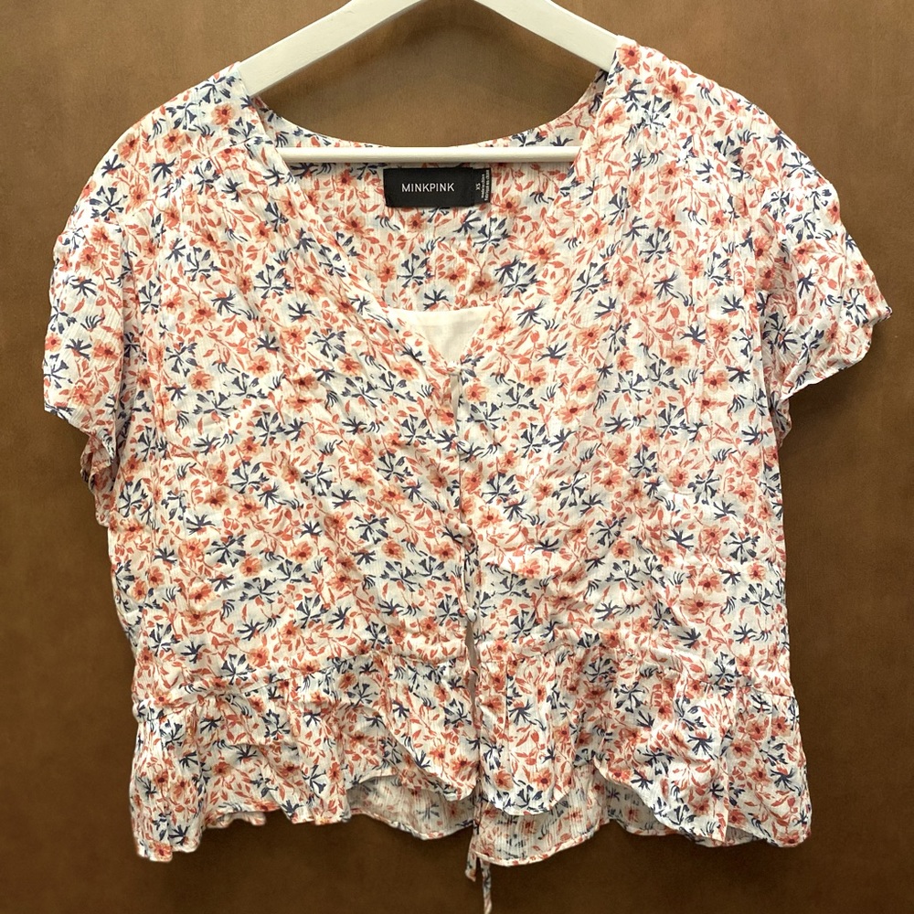 Minkpink floral top and skirt set